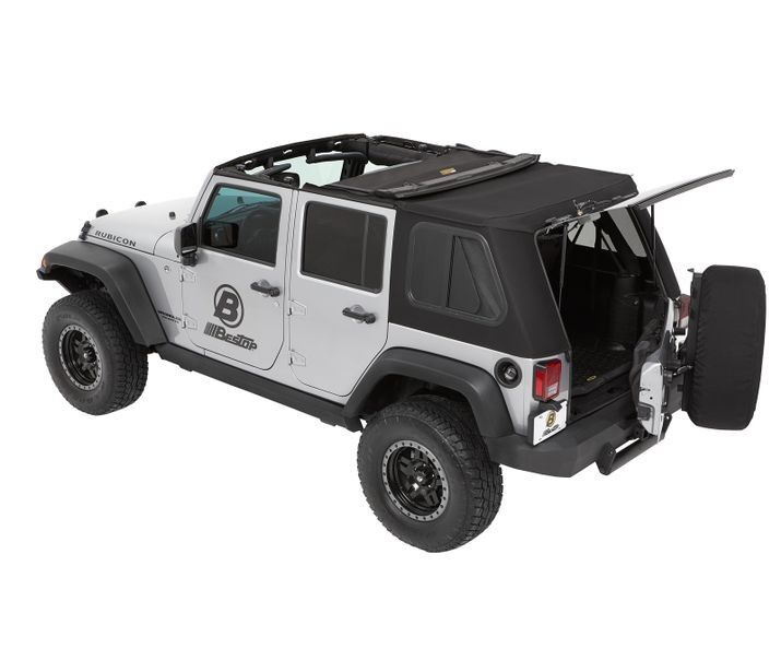 Bestop Trektop Pro Hybrid Slantback Soft Top Hatch Open