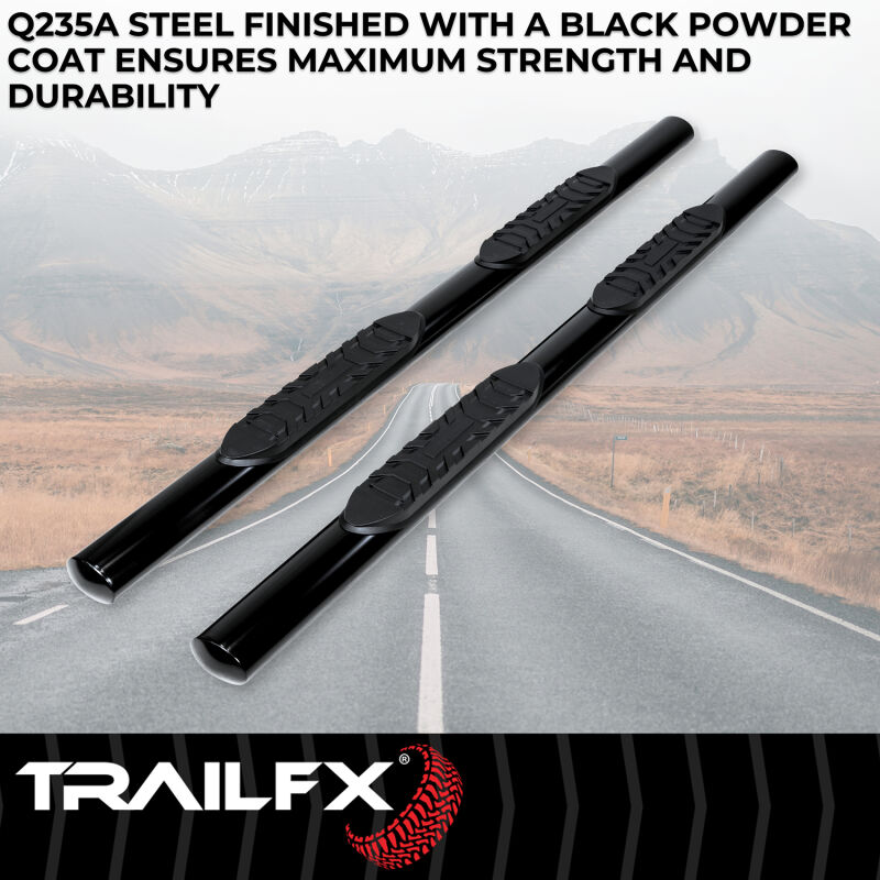 TrailFX 4 Inch Oval Straight Step Bars - T304 Stainless Steel