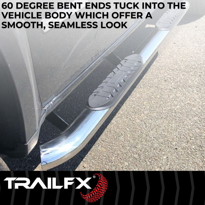 TrailFX 4 Inch Oval Bent Step Bars - 60 Degree Bend