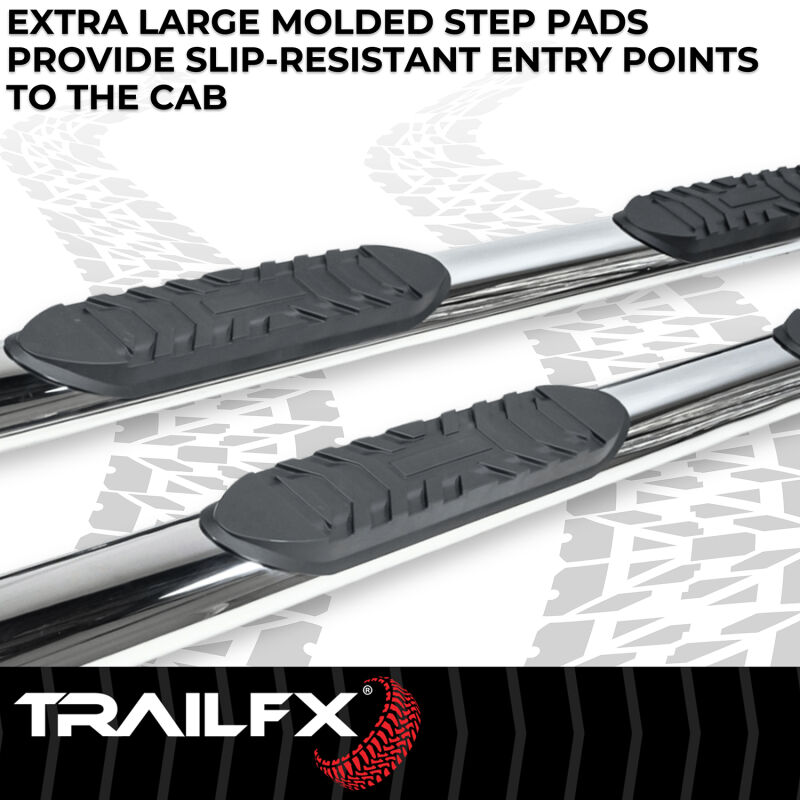 TrailFX 4 Inch Oval Straight Step Bars - Large Molded Steps