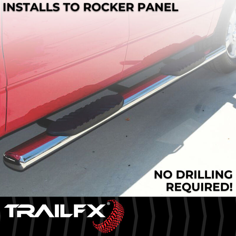 TrailFX 4 Inch Oval Straight Step Bars - Mounting Brackets
