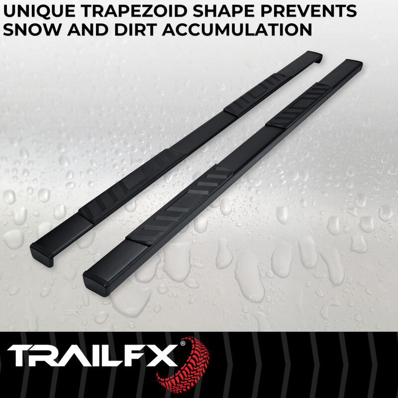 TrailFX 4 Inch Trapezoid Straight Step Bars - Powder Coated