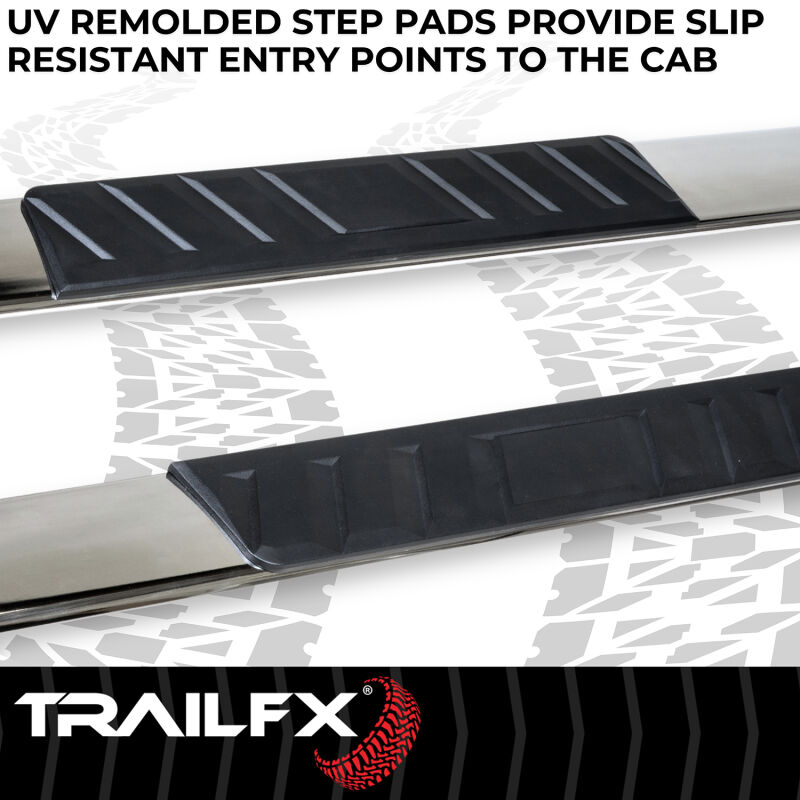 TrailFX 4 Inch Trapezoid Straight Step Bars - Large Molded Steps